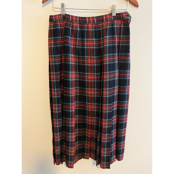 VTG Pendleton Tartan Suit Skirt Double Breasted Blazer Plaid Wool USA Large - Picture 5 of 9